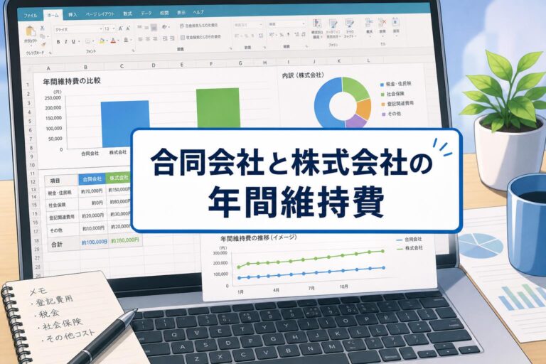 【2026年最新】合同会社と株式会社の 年間維持費（ランニングコスト）を徹底比較！どっちが安い？